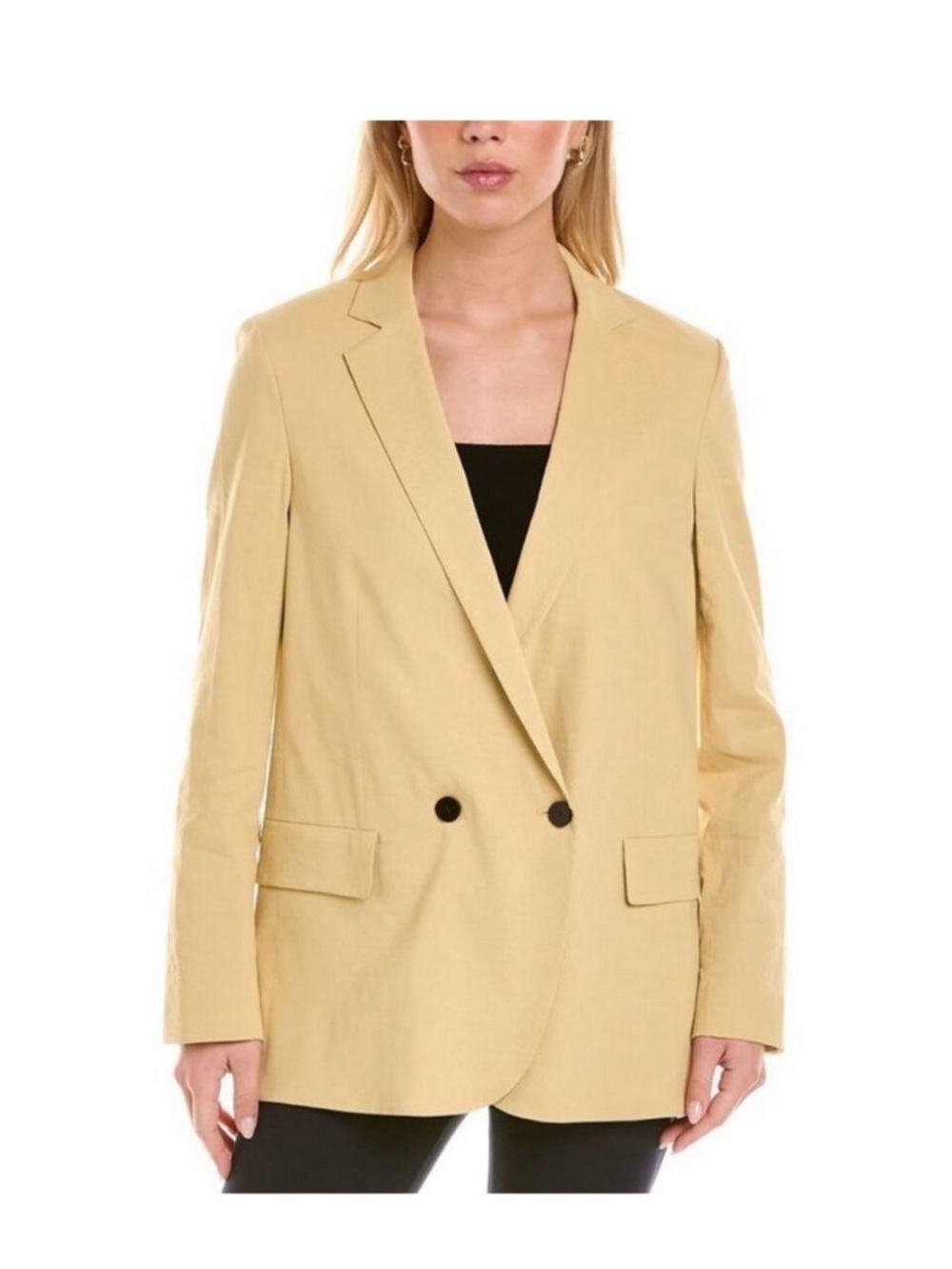 Theory Double-Breasted Boy Jacket Blazer Butter Yellow Size 10 NWT